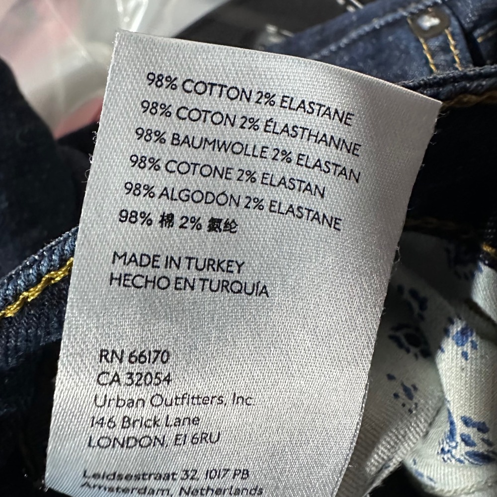 Pilcro Anthropologie Dark Wash High Rise Straight Leg Jeans Blue 26‎ stretch - Picture 9 of 10
